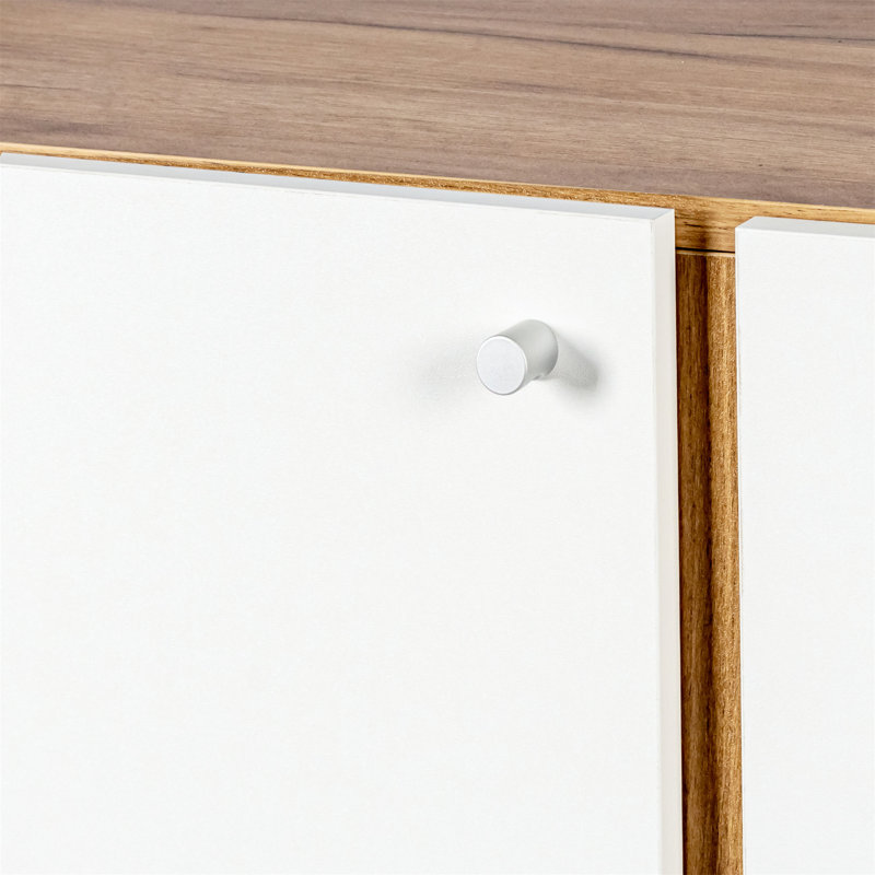Buffet polyvalent en bois avec rangement spacieux et design cannelé élégant pour les maisons modernes et traditionnelles