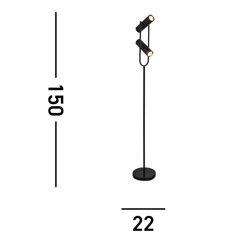 Holasice 150cm Task Floor Lamp, Matte Black
