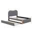Lit plateforme tapissier simple avec lit gigogne et pieds en bois-1243782391-1243782390