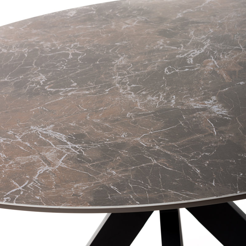 Nysa Round Metal Base Dining Table, 119.50" L x 119.50" W