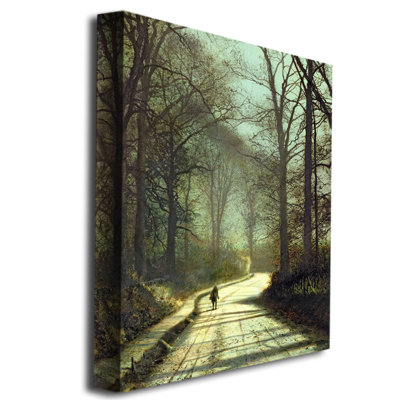 « moonlight walk » par john atkinson grimshaw, reproduction d’art sur toile tendue