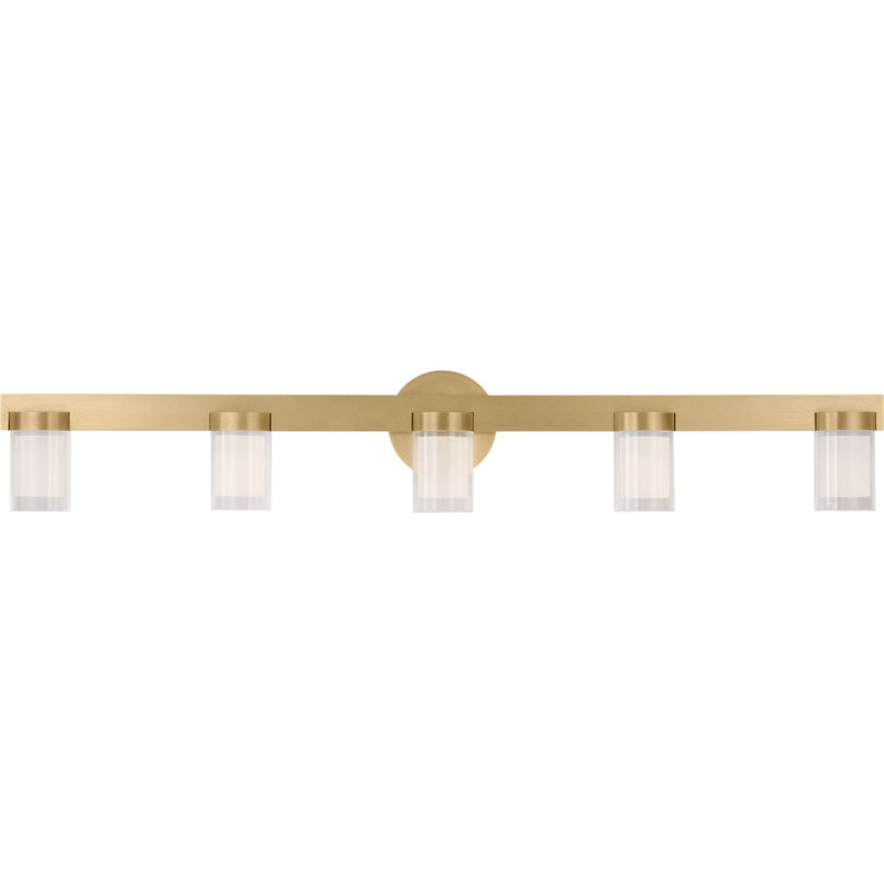 Esfera 5 - Light LED Bath Sconce, Natural Brass