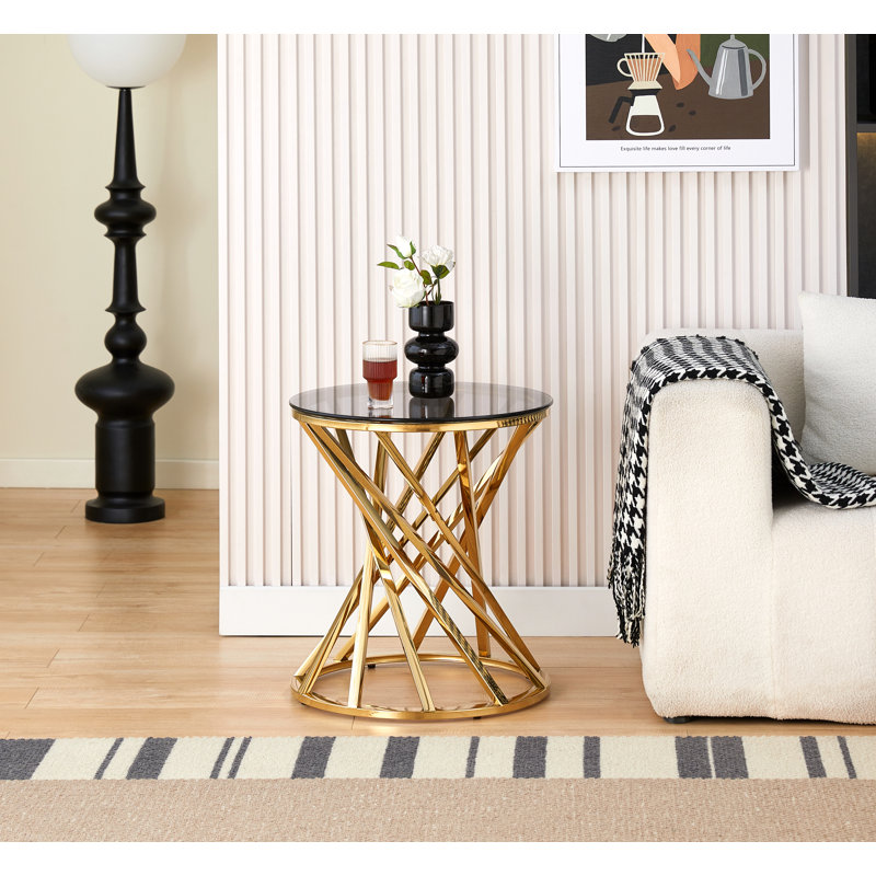 Cosmina End Table, Gold