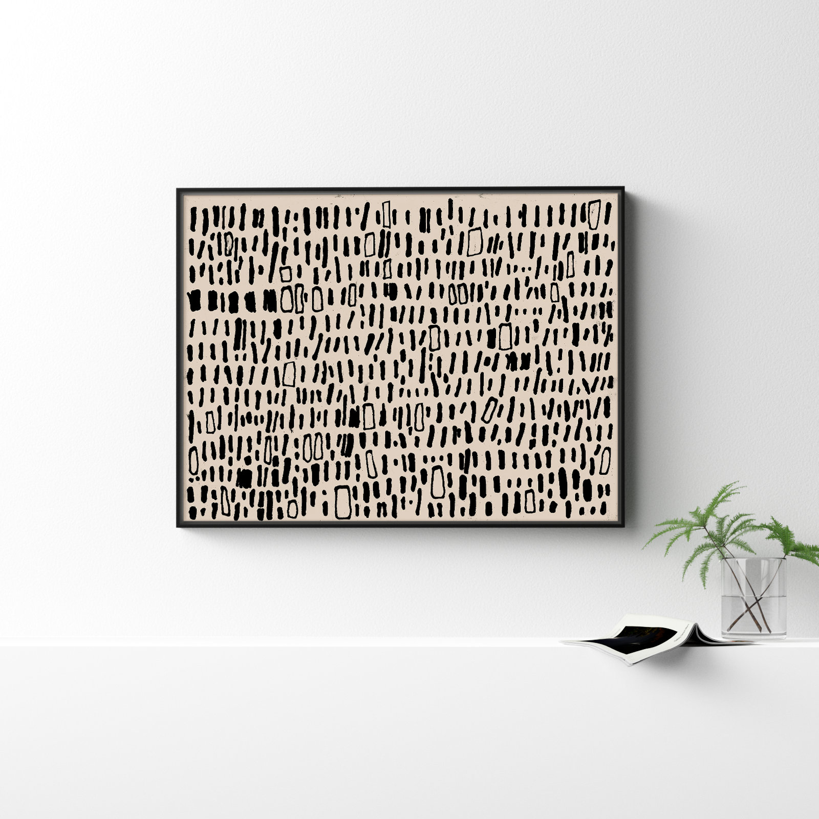 Timber Solid Wood Rectangle Acrylic Painting Print, 31.5" H x 41.5" W, Black