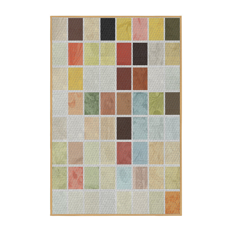 Tapis rouge/vert/noir de zone à motifs, Rectangle 2 pi x 4 pi