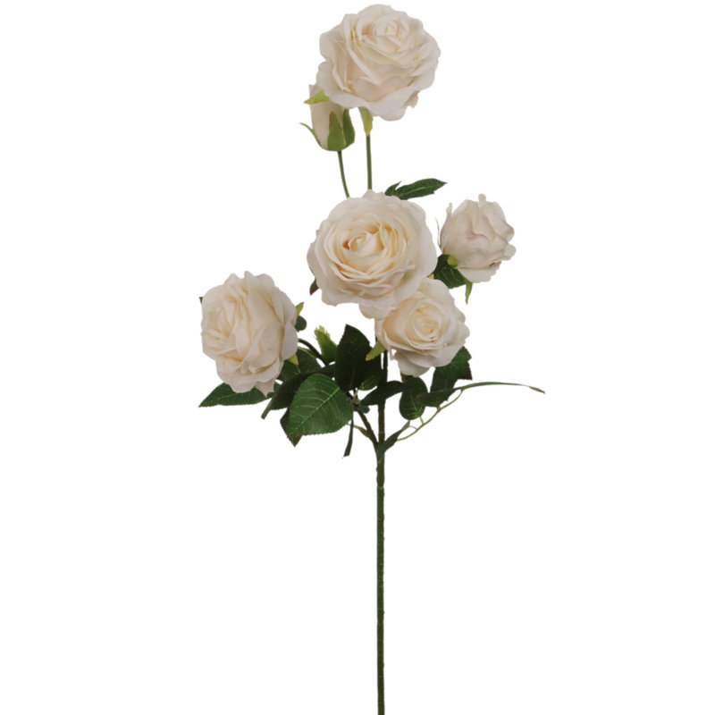 Vaporisateur de rose 27 po - 5 fleurs et 1 bouton, ensemble de 3 tiges artificielles