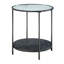 Table d'appoint 2 pièces de style moderne avec plateau en verre trempé noir et tables à structure en métal pour le salon, la base