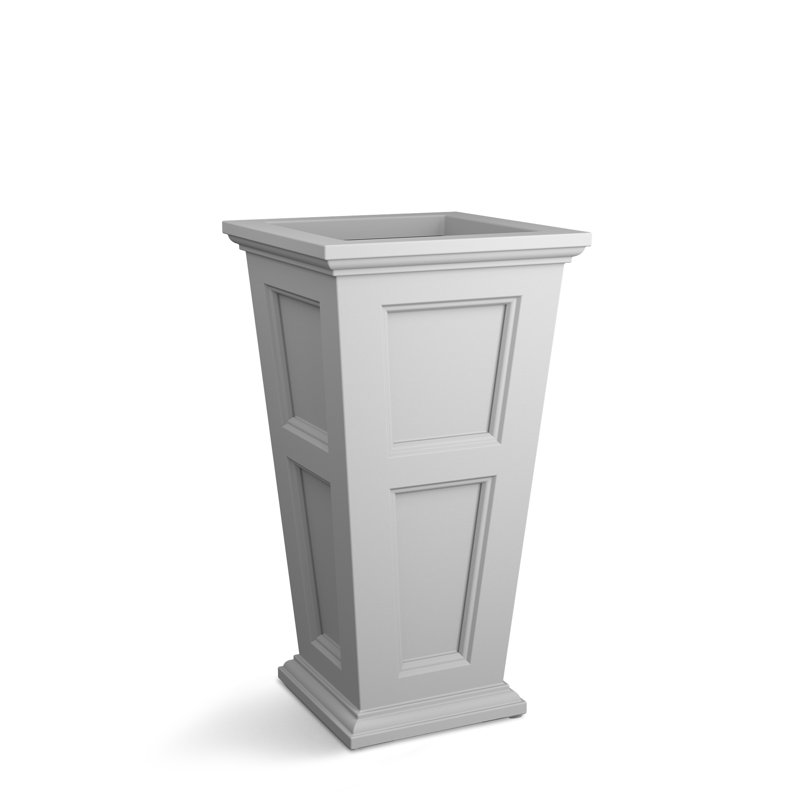 Grand pot à fleurs en résine avec réservoir d'eau Anastasiya, Blanc, 34'' H x 19'' W x 19'' D, 1