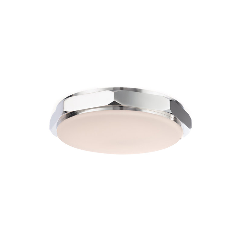 Polished Nickel Glass LED Flush Mount Light