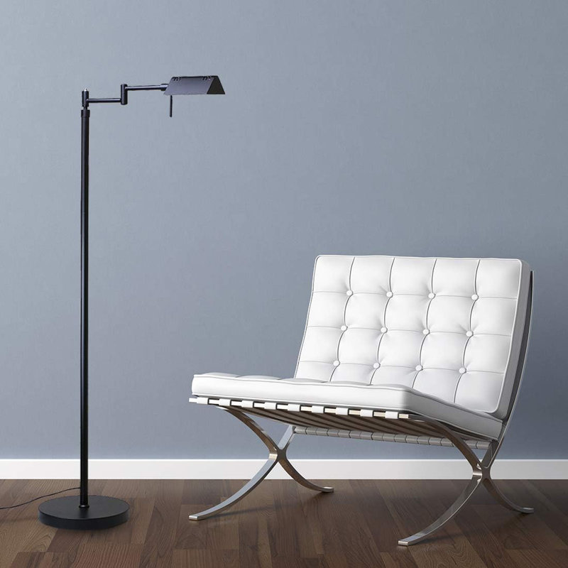 Ansul 55'' LED Swing Arm Floor Lamp, Black