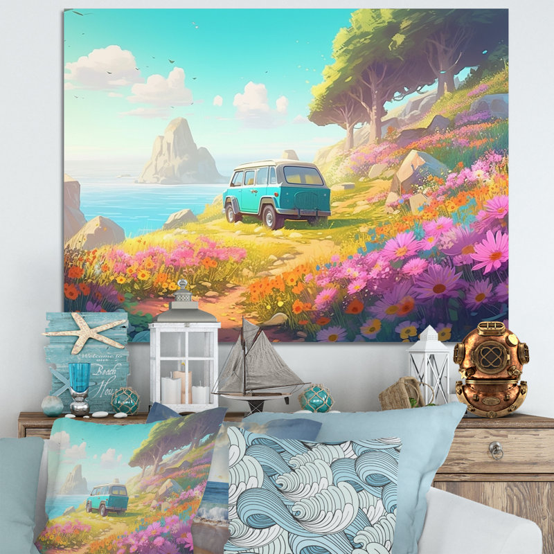 Seaside Drive IV - Imprimé, H 12 po x l 20 po x P 1 po, Toile tendue