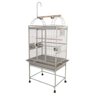 Cineas 66'' Iron Play Top Floor Bird Cage with Wheels