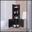 Armoire noire à 2 portes avec 3 tablettes d'angle