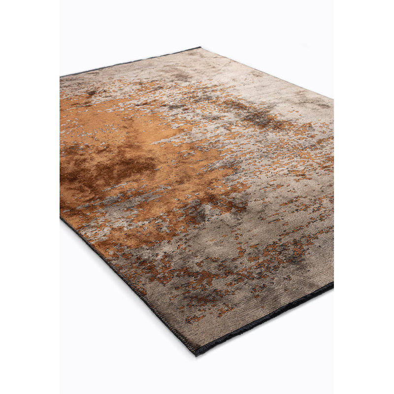 Razhane Abstract Hand Loom Indoor / Outdoor Area Rug, Rectangle 5'3" x 7'6"