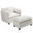 Oversized Boucle Sofa Bed with Ottoman, Single Seater for Living Room or Bedroom-164958574