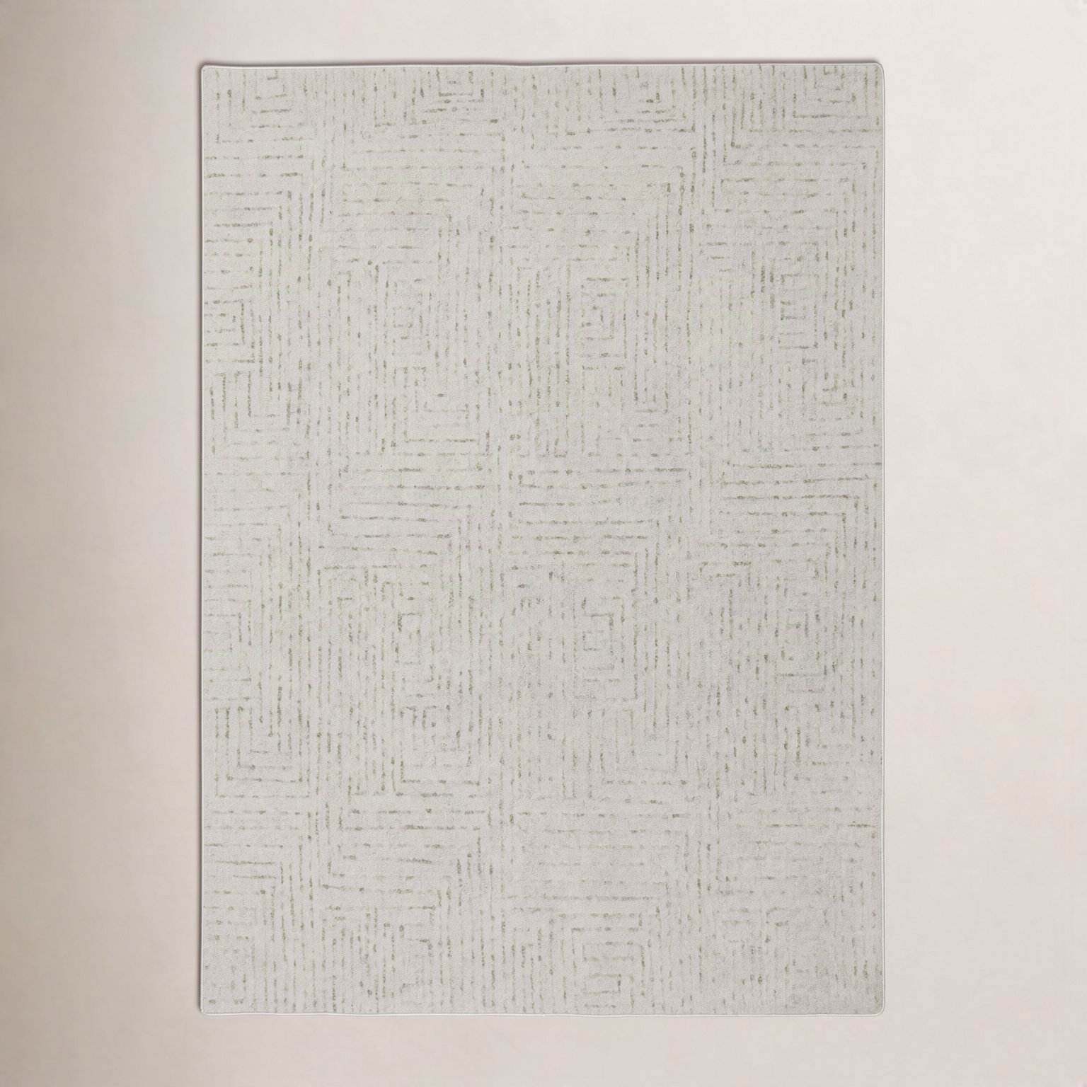 Kalise Hand-Tufted Geometric Wool Rug, Green, Rectangle 7'9" x 9'9"