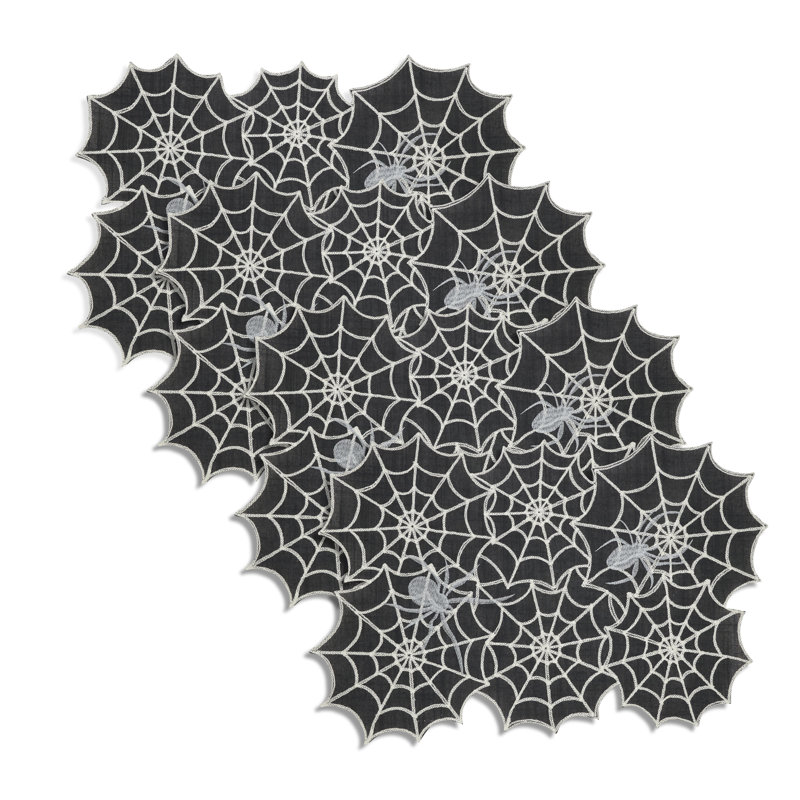 Napperon Spiderweb (ensemble de 4), Noir, noir, noir, noir