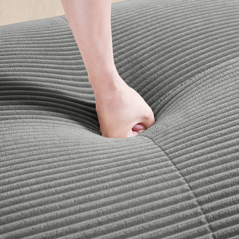 Modulaire gris en forme de U avec velours côtelé, sans assemblage, base coulissante, courbé et éponge haute pour les espaces de travail 32d
