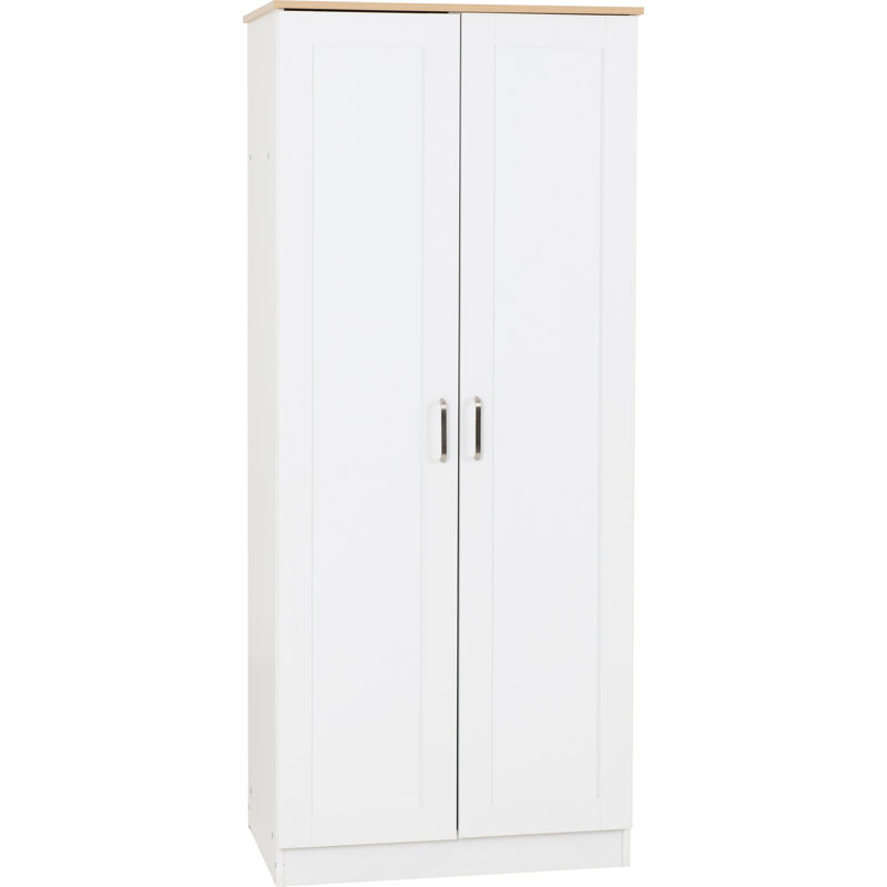 Henryville 2 Door Manufactured Wood Wardrobe, White
