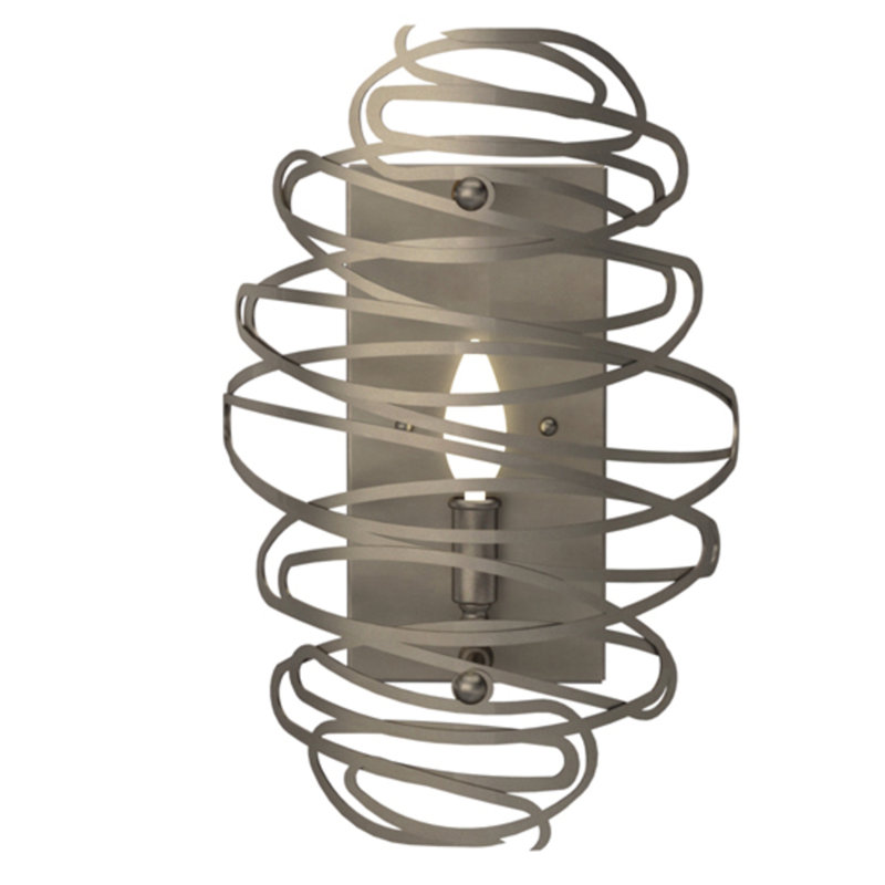 Cyclone Steel Candle Wall Light, Nickel