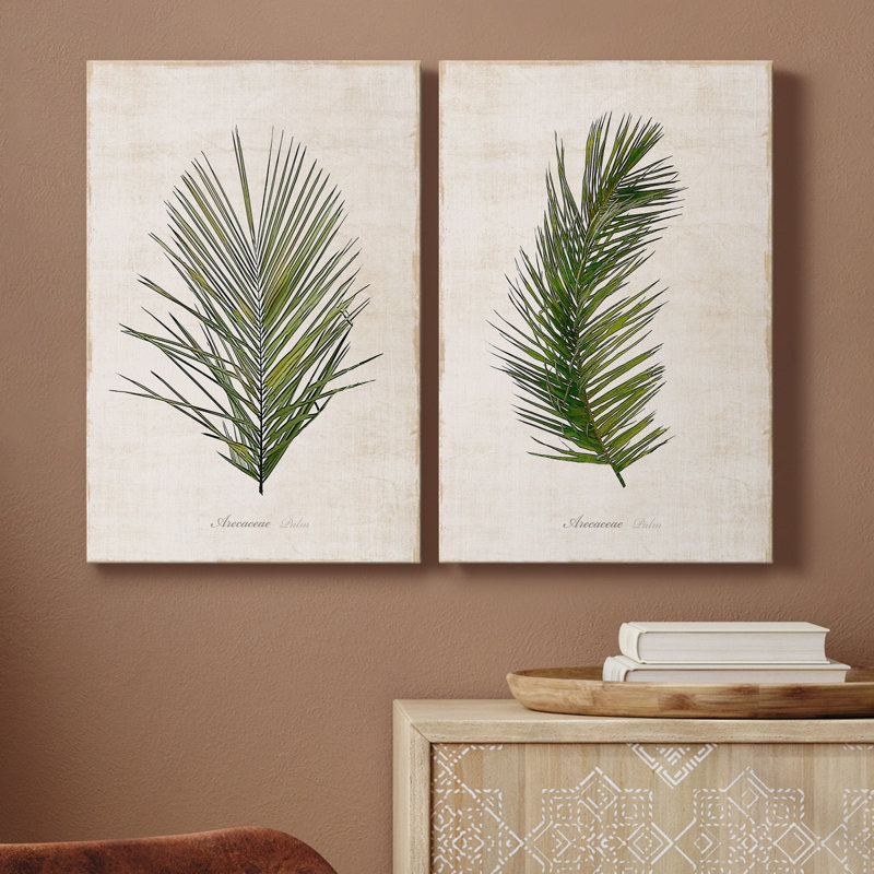 Palm Botanical I - ensemble de 2 photographies sur toile, H 27 po x l 36 po, Toile tendue, Sans cadre