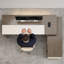 Bureau de direction en L 78,7 po, poste de travail de bureau à domicile moderne avec concentrateur électrique intégré, tiroirs verrouillables et bureau épais de 2 po