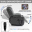 Heavy Duty Upholstered Power Lift Recliners With Massage, Modern Grey