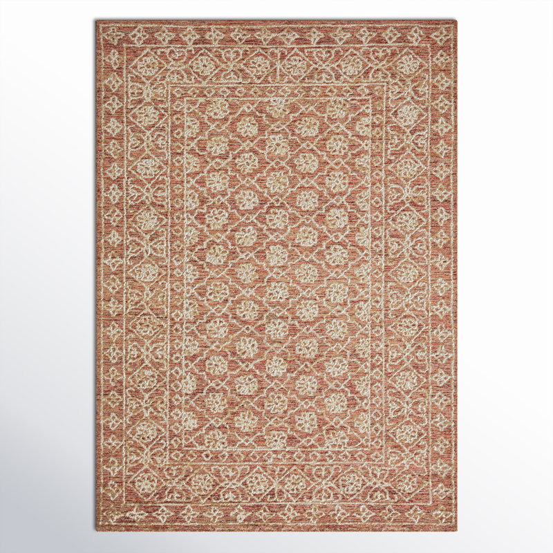 Millcreek Oriental Handmade Tufted Wool Area Rug in Rust/Brown, Rectangle 5' x 7'6"