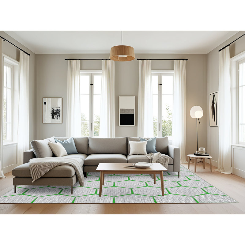Geometric Indoor Rug, Rectangle 8' x 10'