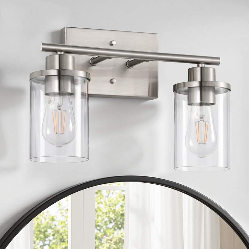 2 - Light 14" Dimmable Vanity Light for Bathroom, Brushed Nickel