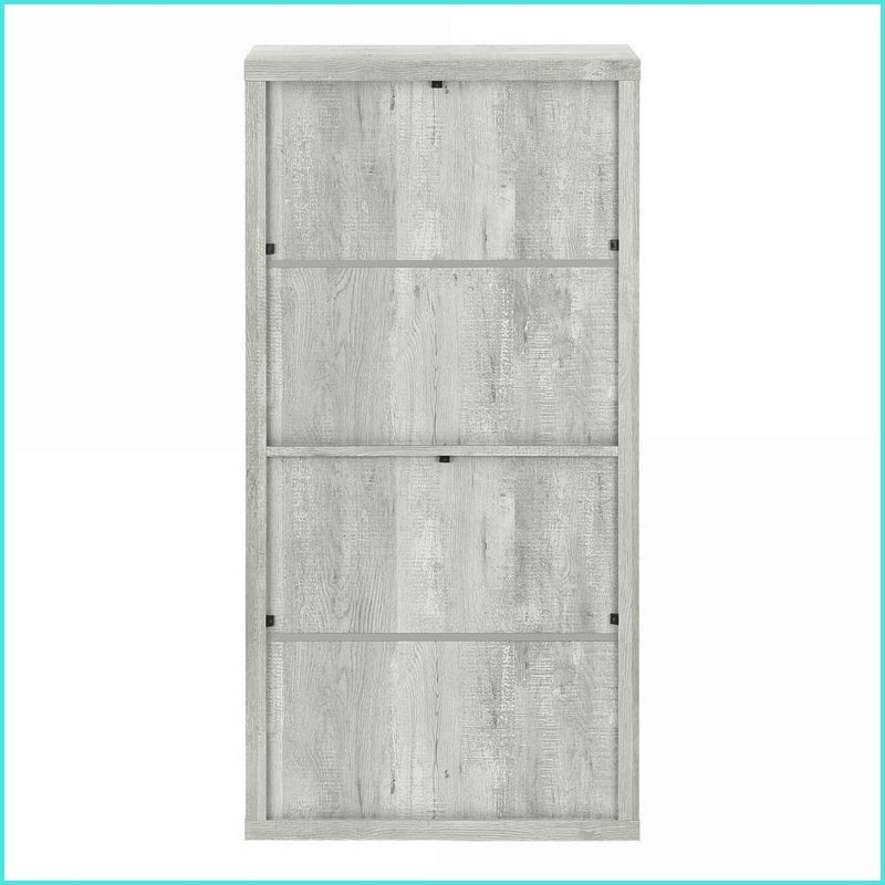 Bookshelf | 5 Tier 47.5” H Modern Industrial Grey Laminate | Grey | Particle Board, Gray