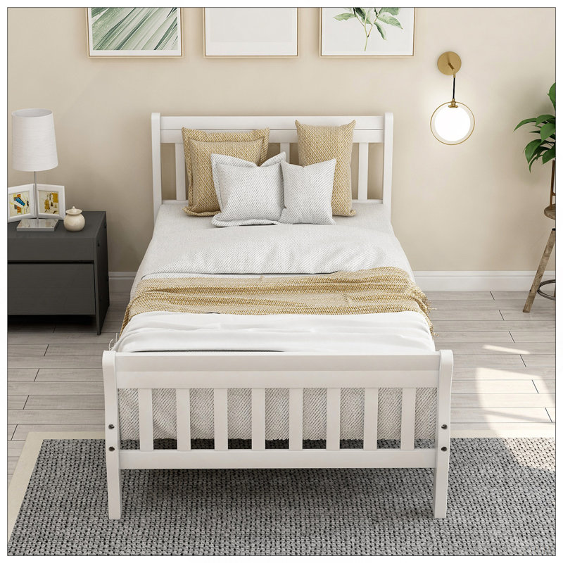 Lit plateforme Wood, White