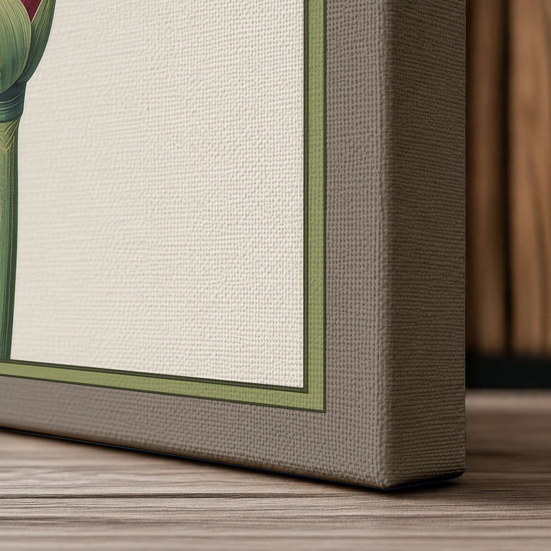 Pink Carnation Study Botanical - Wrapped Canvas, 18x12 - 45.7 x 30.5 cm, Taupe Border