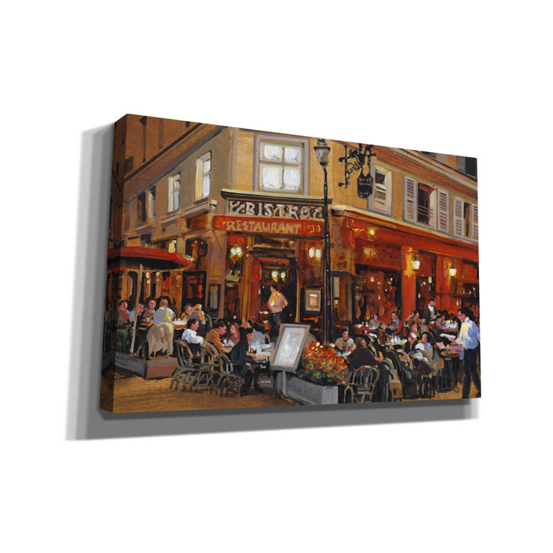 «Bistro I» par Tim O'toole, art mural sur toile, H 40 po x l 60 po x P 1,5 po