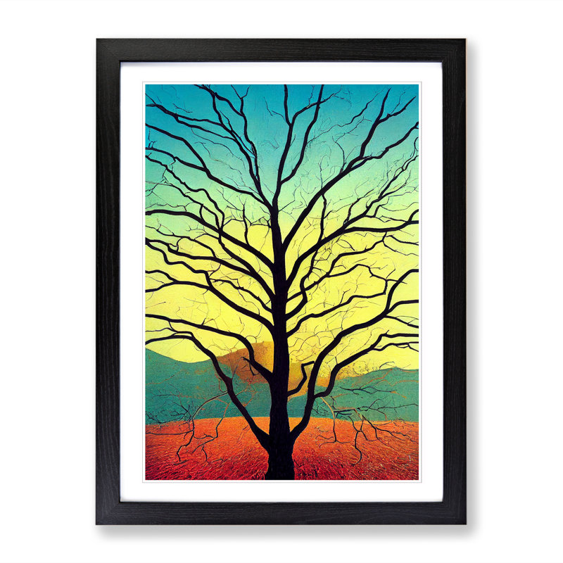 Oak Tree Painting - Picture Frame Print, 64cm H x 46cm W, Oak