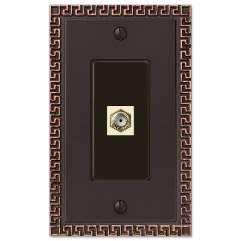 Plaque murale 1 connecteur pour téléphone Greek, Bronze