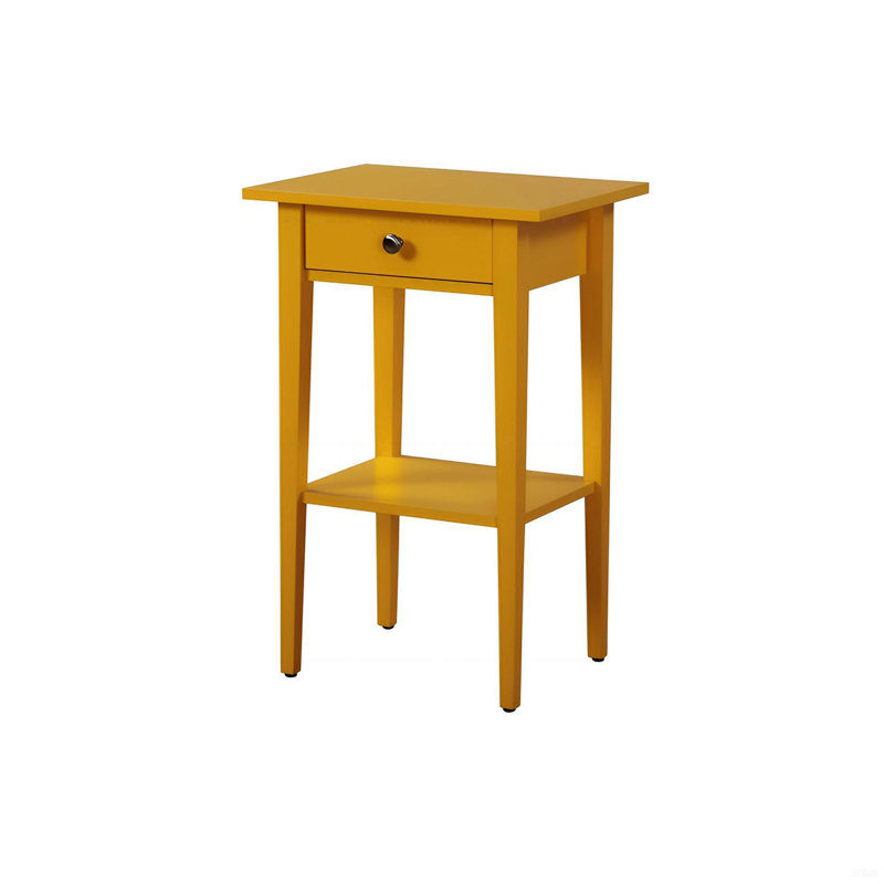  Contemporary Nightstand Wood Nightstand Bedside Table Bedroom End Table Night Table, Yellow