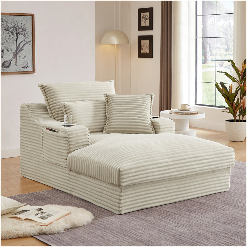 Canapé à compression confortable de 47,24 pouces de style moderne avec coussin unique, chaise longue pour salon, chambre à coucher, appartement, bureau, chameau