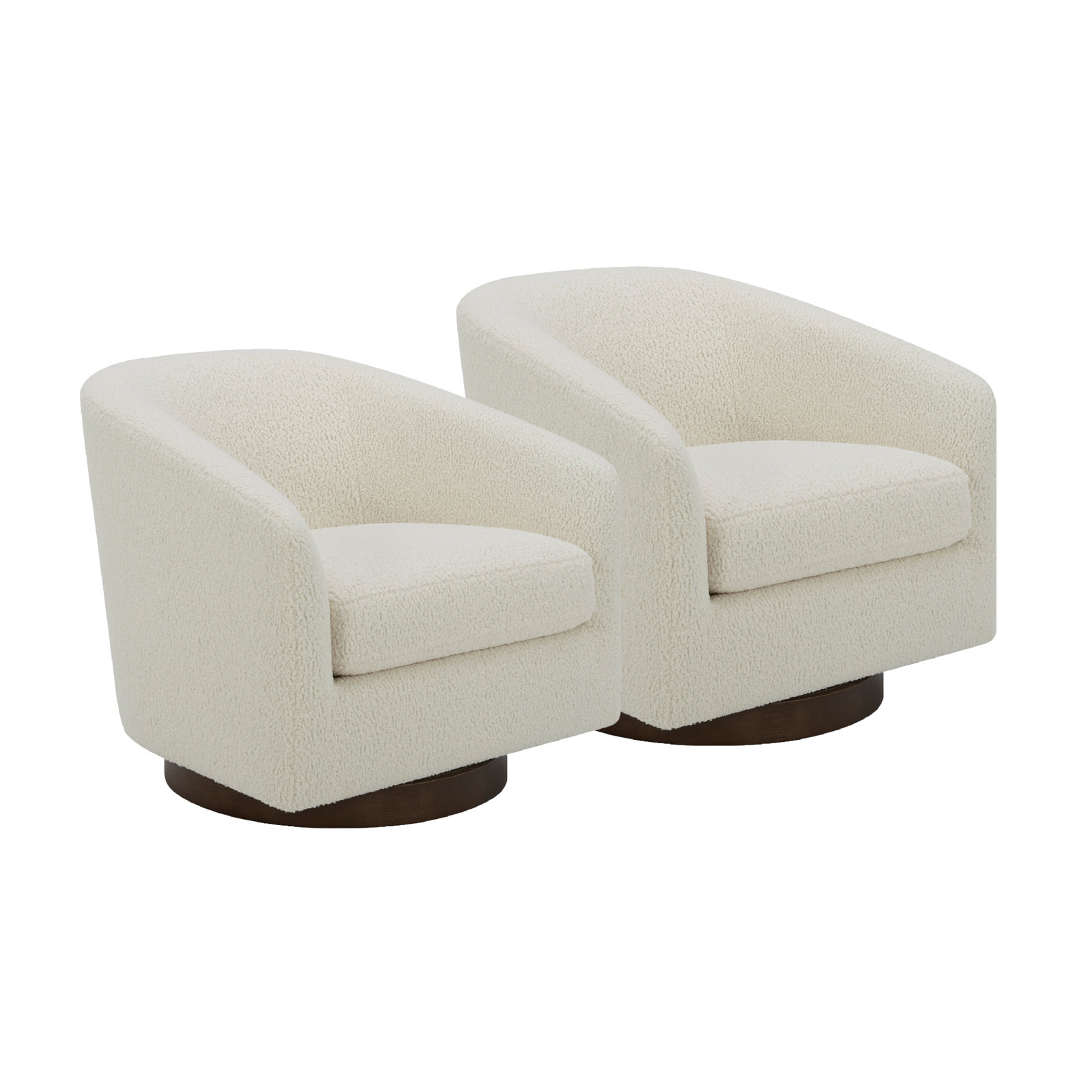 Bennett Swivel Barrel Chair, Aries Cream Sherpa