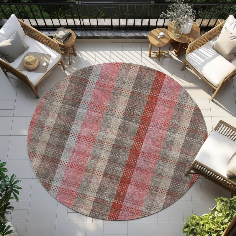  Chayden Area Rug with Non-Slip Backing, Round 8'