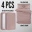 Microfiber/Polyester Striped Duvet Cover Set with Fitted Sheet Pillowcases -107098800-110204531