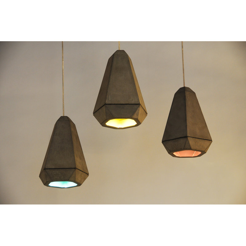 Portland 1 - Light Pendant, Aqua, 10.2" H x 14.6" W x 14.6" D