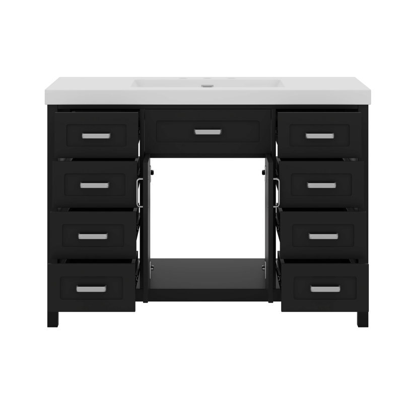 Meuble-lavabo 48 po avec lavabo 48 po, Noir