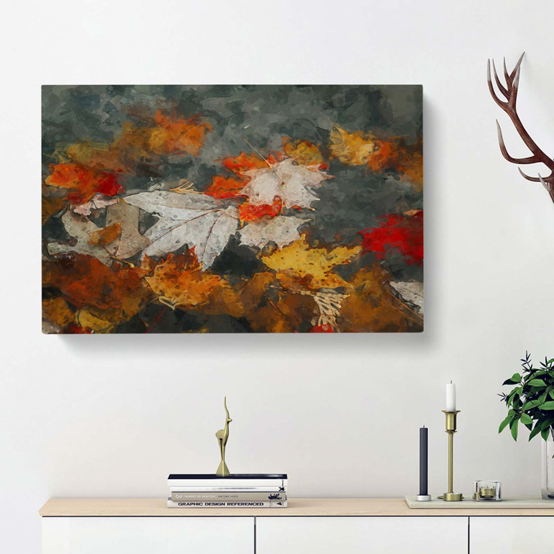Leaves In Autumn In Abstract - Wrapped Canvas, 60cm H x 91cm W x 3cm D