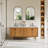 Orasia 72" Double Bathroom Vanity in Mango Brown with Calacatta Mist White Quartz Countertop without Mirror-1291613087