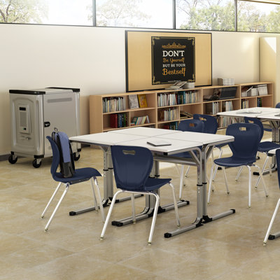 Shapes Series Plastic Stacking Classroom Chairs with Contoured Seats (Set of 4)
