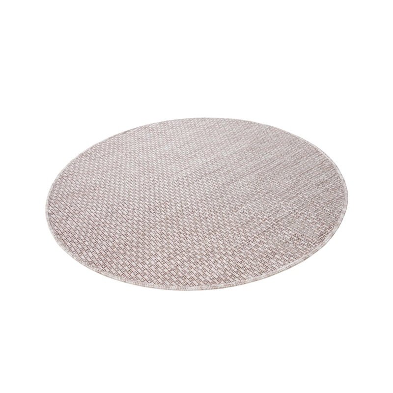 Tapis intérieur / extérieur beige Bembry, Rond 7 pi 10 po