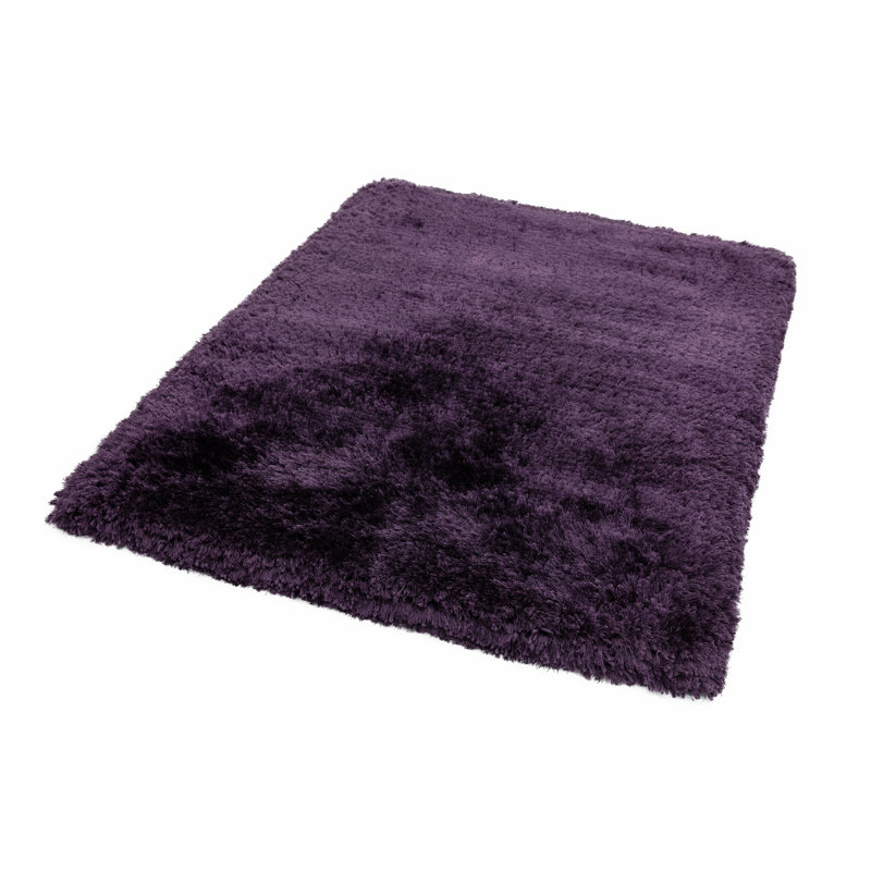 Plush Deep Pile Shaggy Purple Rug, Rectangle 70 x 140cm