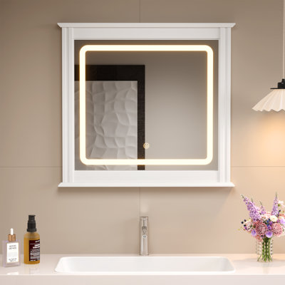 Miroir de salle de bain intelligent à DEL avec éclairage 3 couleurs