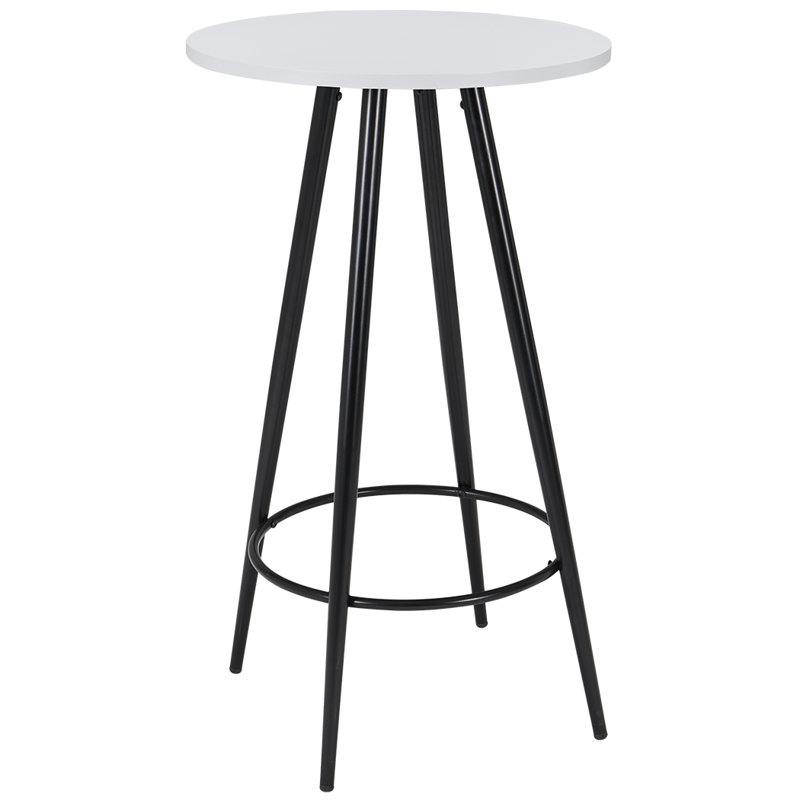 Richins Round Metal Base Dining Table, White